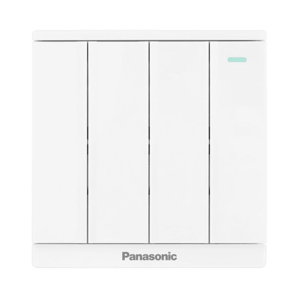 Bộ 4 công tắc B 1 chiều có chỉ báo dạ quang Full Color Panasonic WMF517