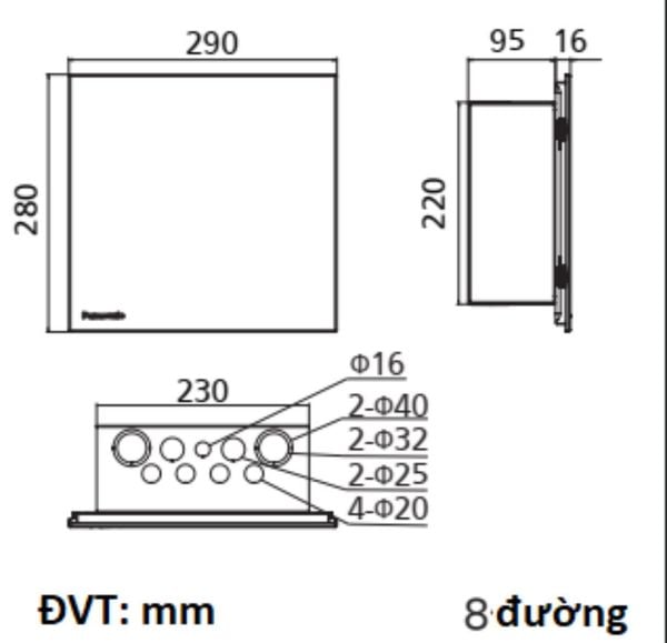 Tủ điện phân phối Moderva 8 đường Panasonic BQDF08