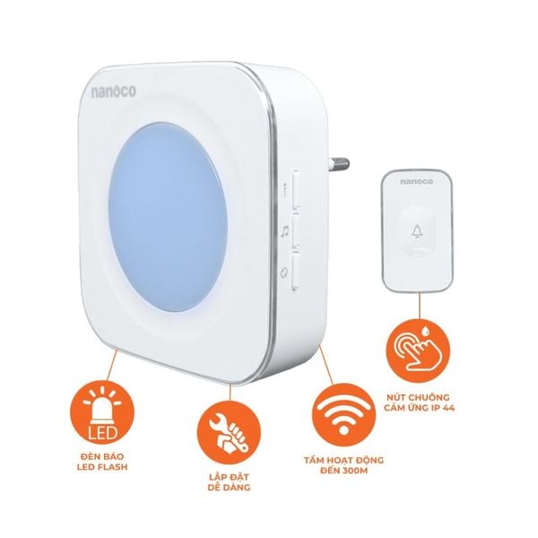 Bộ chuông điện không dây 36 kiểu Nanoco ND1571