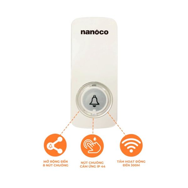 Nút chuông cảm ứng không dùng pin Nanoco NDT153