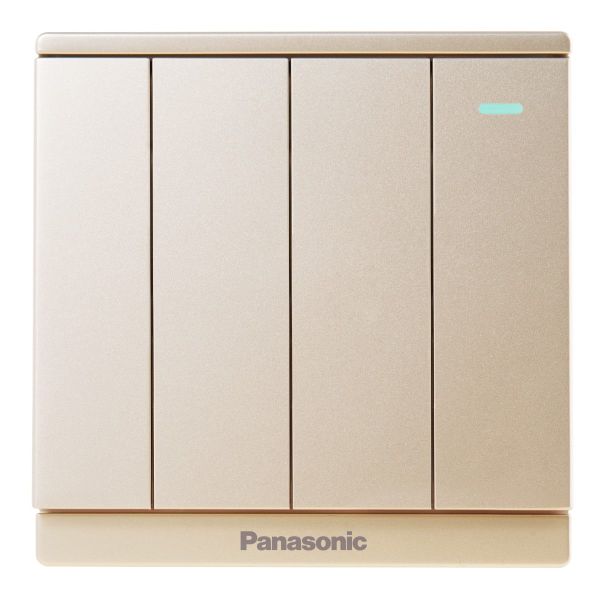 Bộ 4 công tắc B 1 chiều có chỉ báo dạ quang Full Color Panasonic WMF517 Ánh Kim