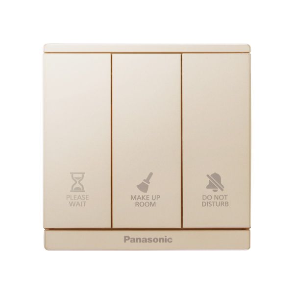 Công tắc khách sạn đèn báo Không làm phiền Dọn phòng Vui lòng đợi Panasonic WMF984 Ánh Kim