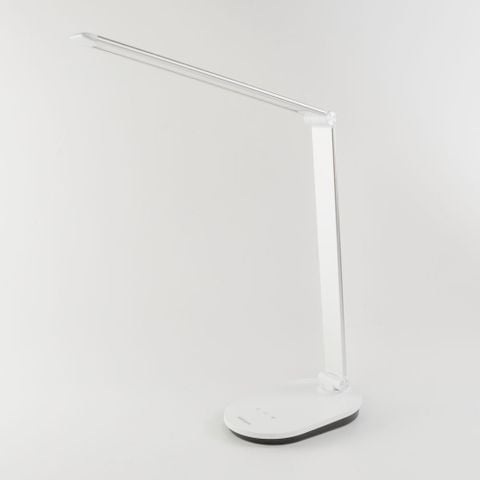 Đèn bàn LED Nanoco NDKC668 8W trắng bạc ánh kim chỉnh độ sáng