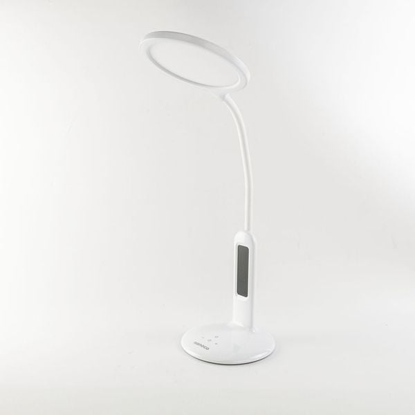 Đèn bàn LED Nanoco NDKR478 8W trắng có đồng hồ chỉnh độ sáng