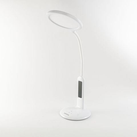 Đèn bàn LED Nanoco NDKR478 8W trắng có đồng hồ chỉnh độ sáng
