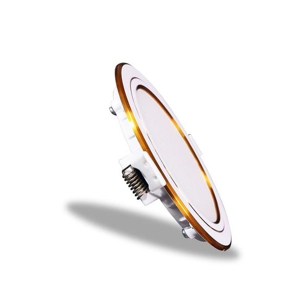 Đèn LED slim panel Hera Nanoco 7W Ø90 viền vàng và viền bạc