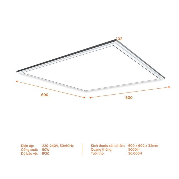 Đèn LED panel Backlit Maris Nanoco 600x600 50W