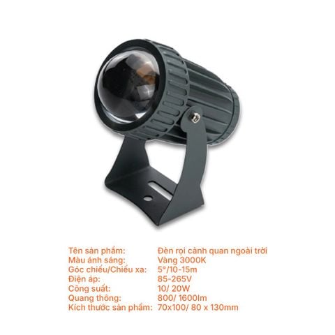 Đèn LED sân vườn Nanoco NSP10053 10W 3000K góc chiếu 5 độ