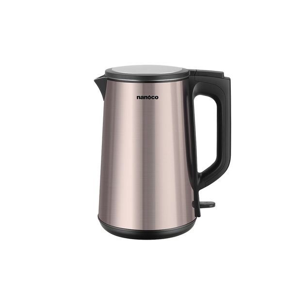 Bình đun siêu tốc inox Nanoco NKT1819 1.8L 1500W – Inox 304 (Xanh đen / Vàng đồng)