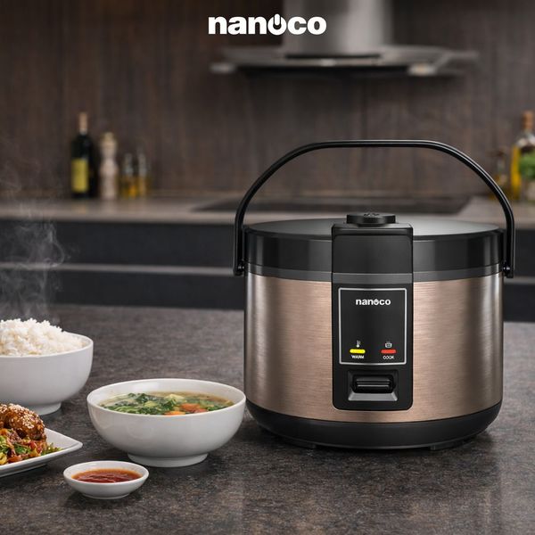 Nồi cơm điện nắp gài Nanoco NRC1520GL 1.5L vàng đồng