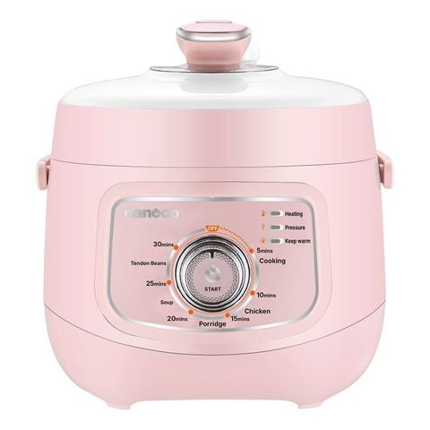 Nồi áp suất điện Nanoco 2,5L nút cơ màu hồng NPC2565P