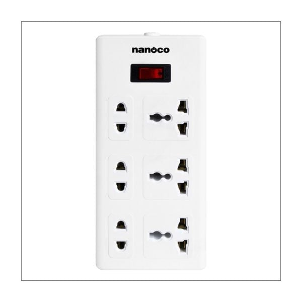 Ổ cắm có dây 3 ổ đa năng 10A Nanoco NES3332-S1