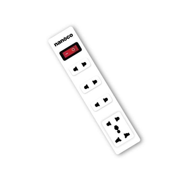 Ổ cắm có dây 1 ổ đa năng 10A Nanoco NES4213-S1