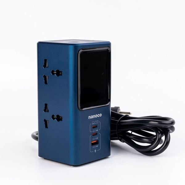 Ổ cắm có dây thông minh dạng tháp sạc nhanh GaN 45W Nanoco NES432C1A-2