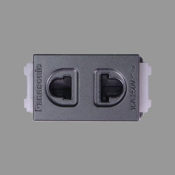 Ổ cắm đơn có màn che Panasonic WEV1081MYH/WEV1081-7MYH Xám ánh kim