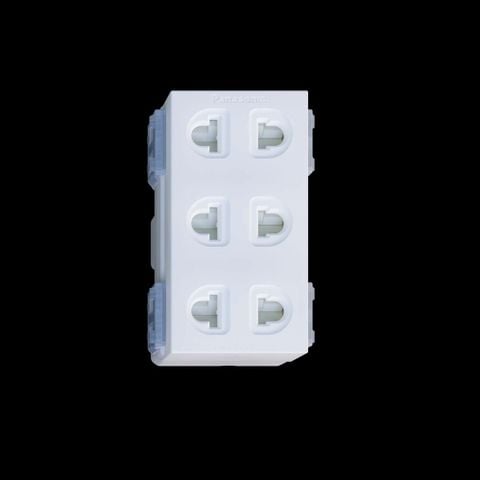 Bộ 3 ổ cắm 2 chấu có màn che Panasonic WEV138307SW (bắt vít)