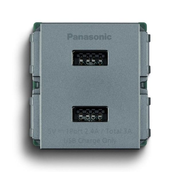 Ổ cắm sạc USB 2 cổng Panasonic WEF11821 màu Ánh Kim (dòng MY)