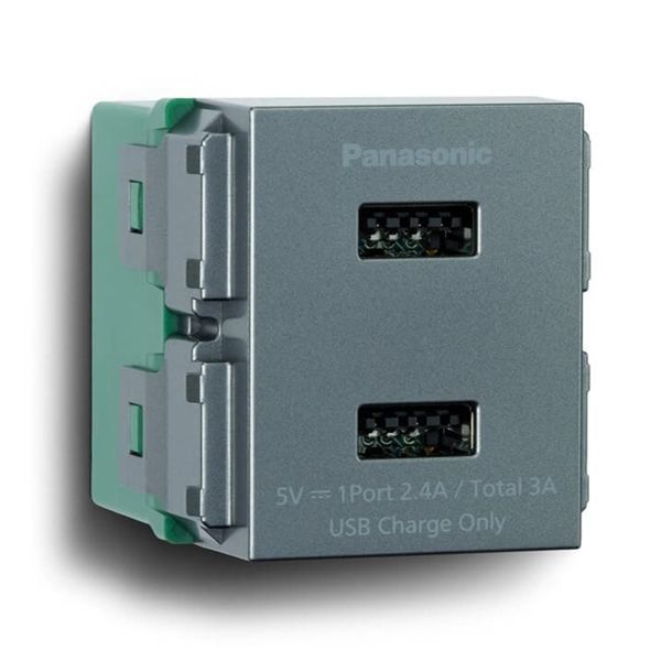 Ổ cắm sạc USB 2 cổng Panasonic WEF11821 màu Ánh Kim (dòng MY)