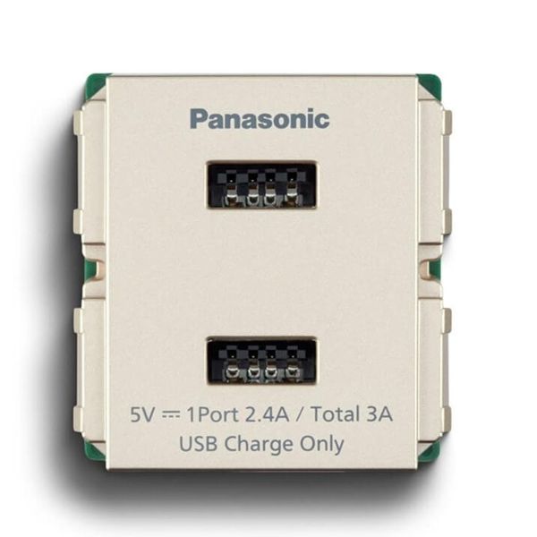 Ổ cắm sạc USB 2 cổng Panasonic WEF11821 màu Ánh Kim (dòng MY)