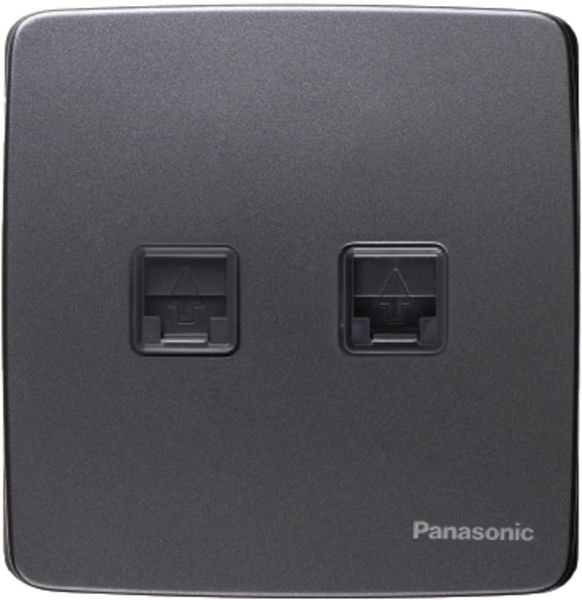 Bộ 2 ổ cắm mạng CAT6 Minerva Panasonic WMT432 Ánh Kim