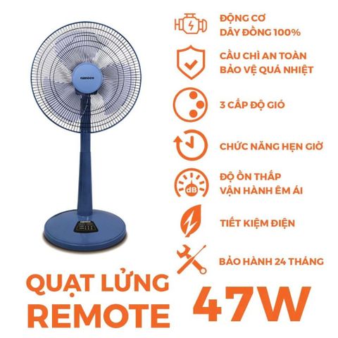 Quạt lửng remote Nanoco NLF1624RC 47W