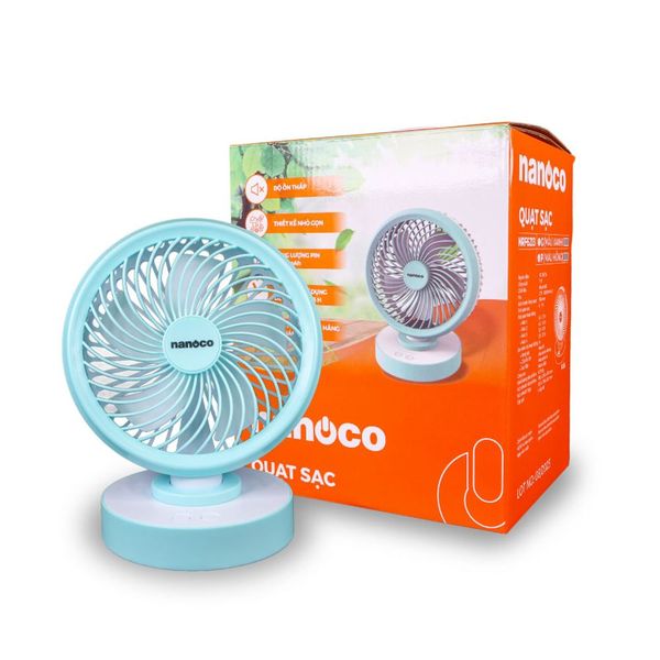 Quạt sạc để bàn Nanoco NRF6213 6 inch có xoay