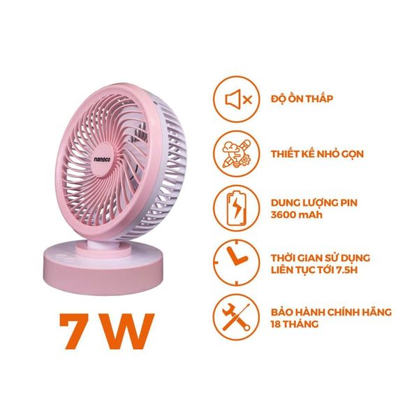 Quạt sạc để bàn Nanoco NRF6213 6 inch có xoay