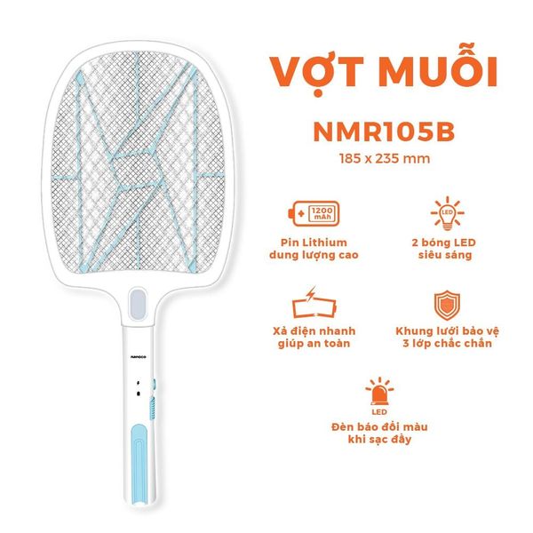 Vợt muỗi Nanoco NMR105B - Xanh dương