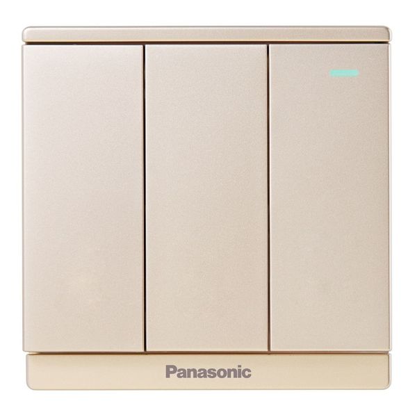 Bộ 3 công tắc B 1 chiều có chỉ báo dạ quang Panasonic WMF515 Ánh Kim