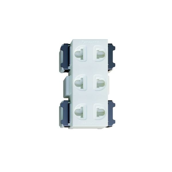 Bộ 3 ổ cắm 2 chấu có màn che Panasonic WNV138307W