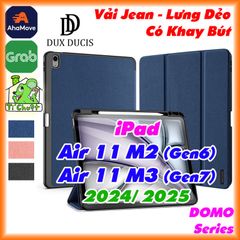 Bao da iPad AIR 11 M2 2024/ M3 2025 DUX DUCIS DOMO Series Lưng Dẻo Vải Jean Có Khay Bút