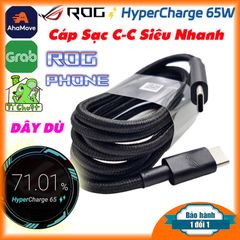 Cáp Sạc Siêu Nhanh C-C ASUS ROG Phone Dây Dù ZIN Chính Hãng