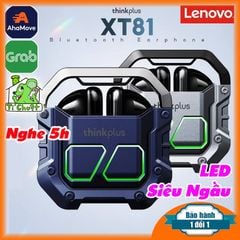 Tai Nghe Gaming Bluetooth v5.3 LENOVO XT81 TWS Bass Mạnh Pin Trâu 5h có Mic Lọc Âm FULLBOX Chính Hãng