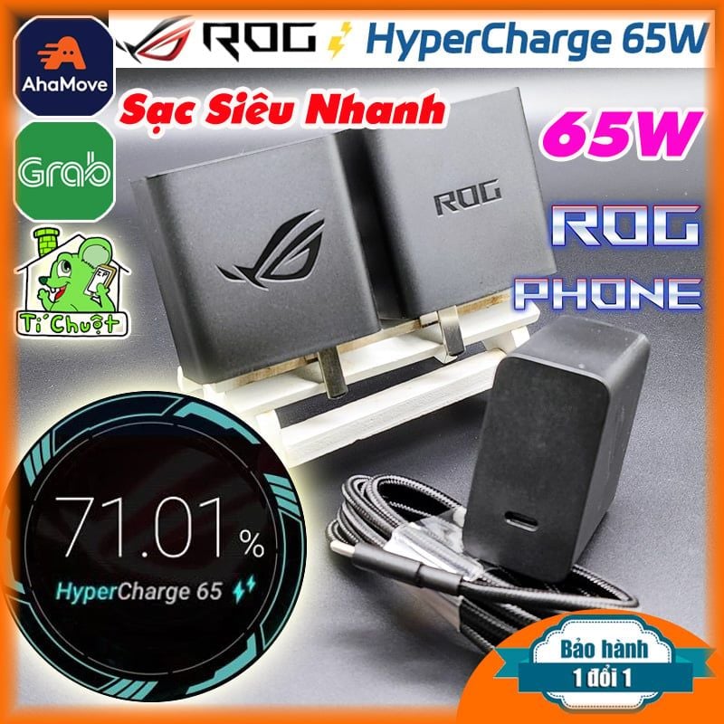 Sạc Siêu Nhanh 65W ASUS Hyper Charge cho ROG Phone 5/6/7/8/9 ZIN Chính Hãng