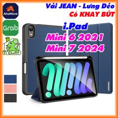 Bao da iPad Mini 6 / Mini 7 DUX DUCIS DOMO Series Lưng Dẻo Vải Jean Có Khay Bút