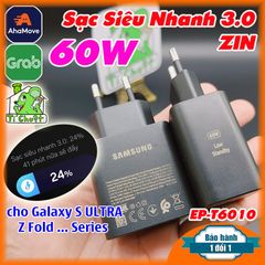 Sạc Siêu Nhanh 3.0 Samsung 60W T6010 ZIN Chính Hãng chuẩn PPS/ PD, QC4.0...
