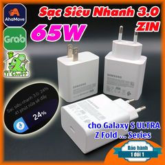 Sạc Siêu Nhanh 3.0 Samsung 65W TA865 ZIN Chính Hãng chuẩn PPS/ PD, QC4.0...