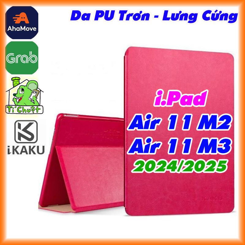Bao Da iPad AIR 11 M2/ M3 2024/2025 Da PU Lưng Cứng Chính Hãng KAKU