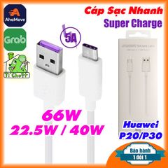 Cáp Sạc Siêu Nhanh 5A Super Charge 22.5W 40W 66W FULLBOX Hỗ Trợ Huawei P20/P30