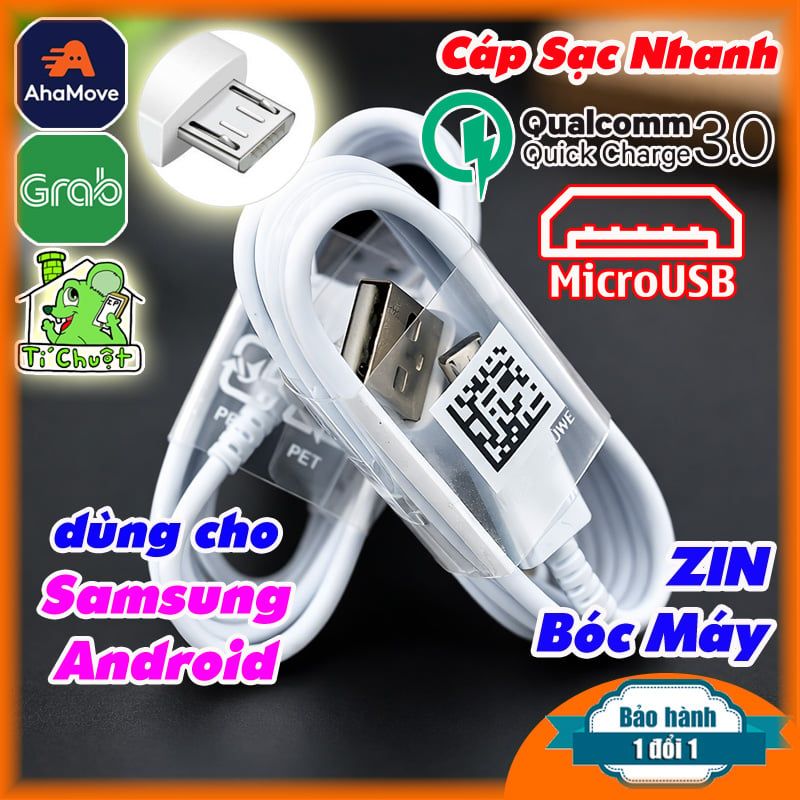 Cáp Samsung MicroUSB 1.2m ZIN Chính Hãng Galaxy Note 5,S6,S7 Edge