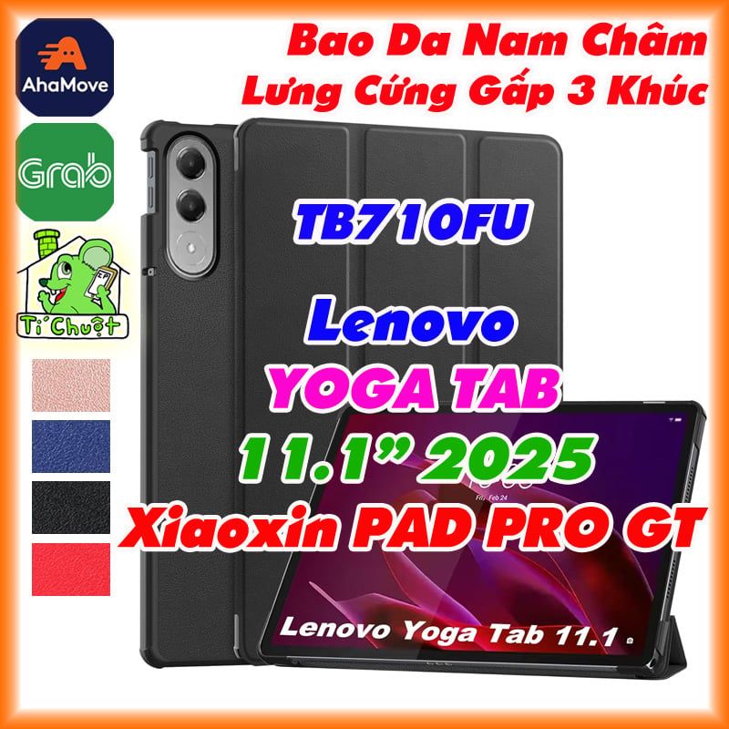 Bao Da MTB Lenovo YOGA TAB 11.1 2025 / Xiaoxin PAD PRO GT Gấp 3 Khúc Lưng Cứng Có Nam Châm