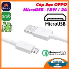 Cáp OPPO Micro USB dài 1m ZIN Chính Hãng Sạc Nhanh 18W 2A