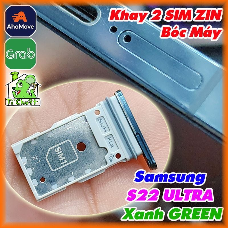 Khay Sim Samsung S22 ULTRA Dual SIM ZIN MÀU XANH GREEN