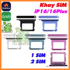 Khay Sim iPhone 16 / 16 PLUS bản 1 SIM/ 2 SIM ZIN có Ron Chống Nước & Lẫy Giữ Sim