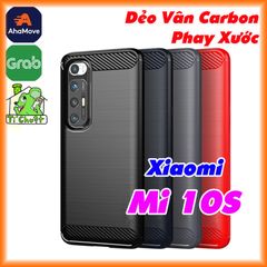 Ốp Lưng Xiaomi Mi 10S Dẻo Vân 3D Carbon Phay Xước Chống Sốc