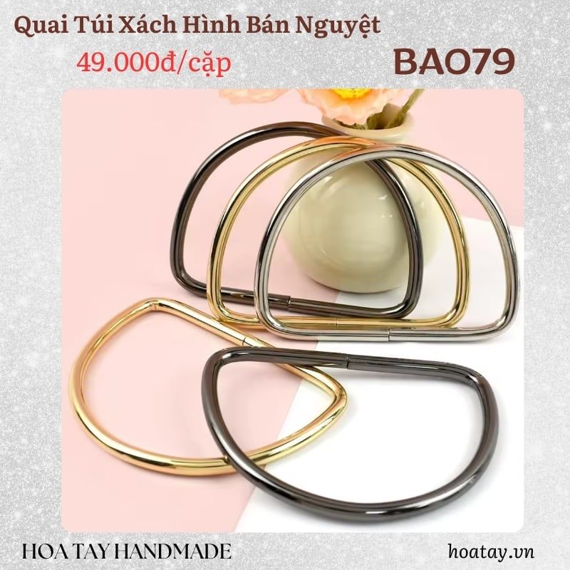 Quai Túi Xách Hình Bán Nguyệt BA079 - Nét Cong Nhẹ Nhàng, Tạo Điểm Nhấn