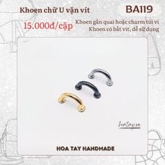 Khoen Chữ U Vặn Vít BA119 – Phụ Kiện Gắn Quai & Charm Túi Ví Tiện Dụng