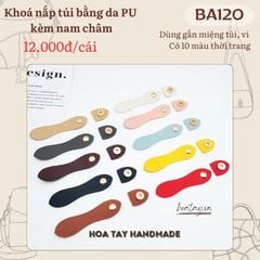 Khóa Nắp Túi Da PU Kèm Nam Châm BA120 – 10 Màu Thời Trang