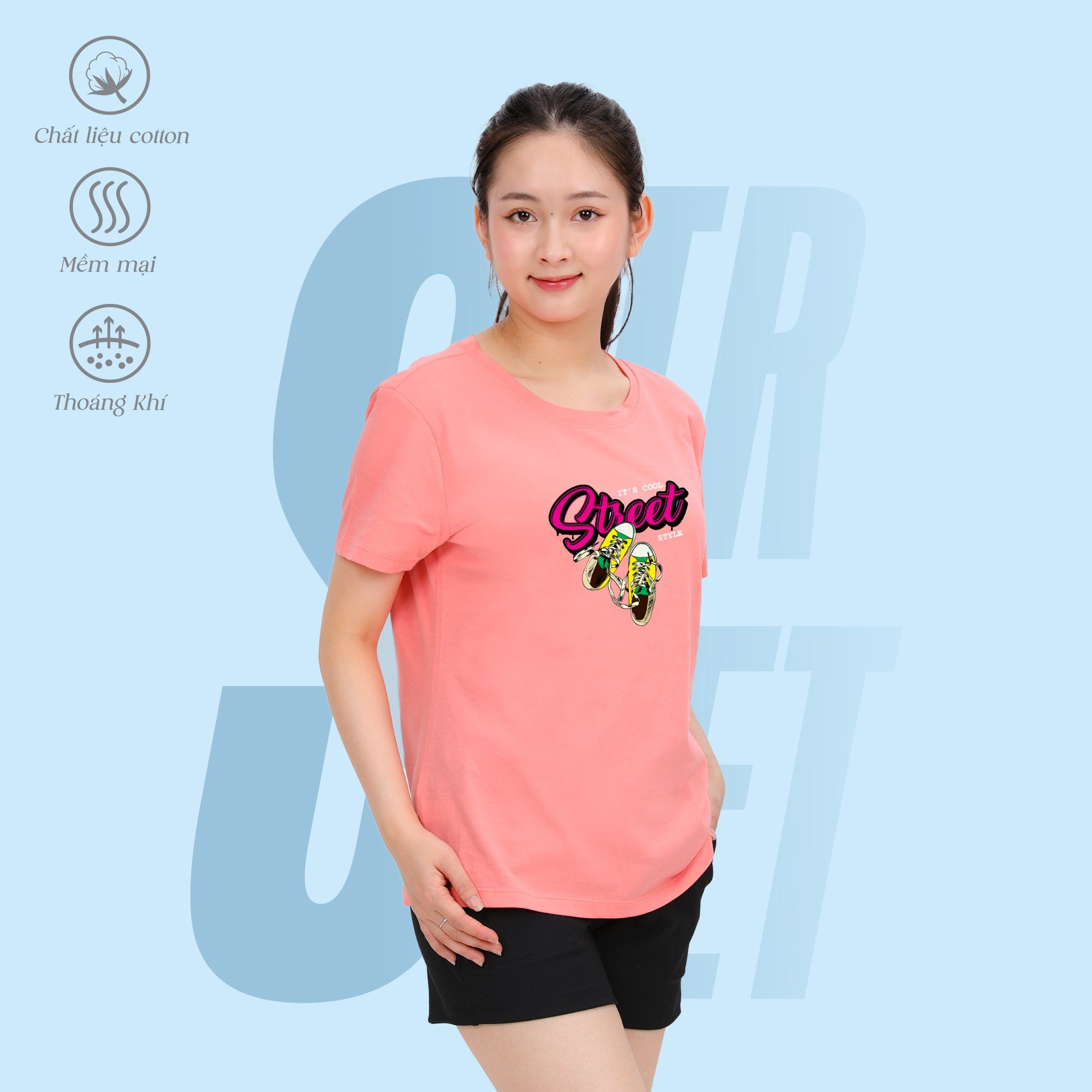 Áo thun nữ form suông chất cotton siêu mát 020p 0904