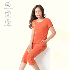 Set đồ bộ nữ kiểu quần lửng tay ngắn cotton 194p 4320